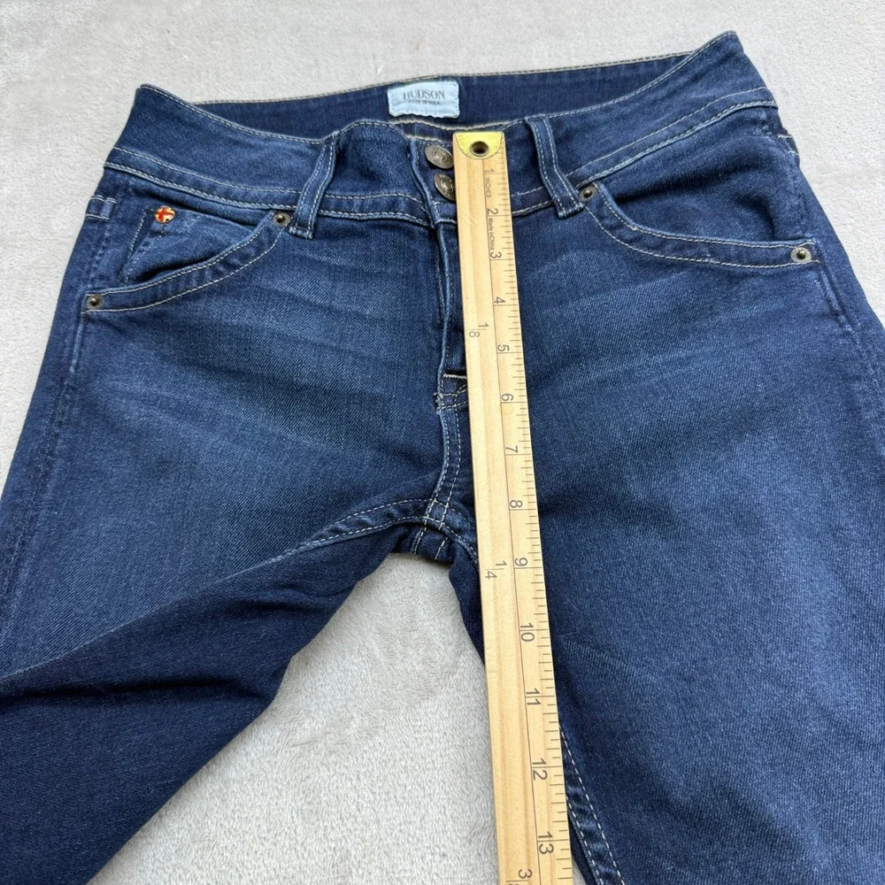 Hudson Flare Jeans Womens 26 Dark Wash Low Rise Y2K Retro Boho Flap Pocket Denim